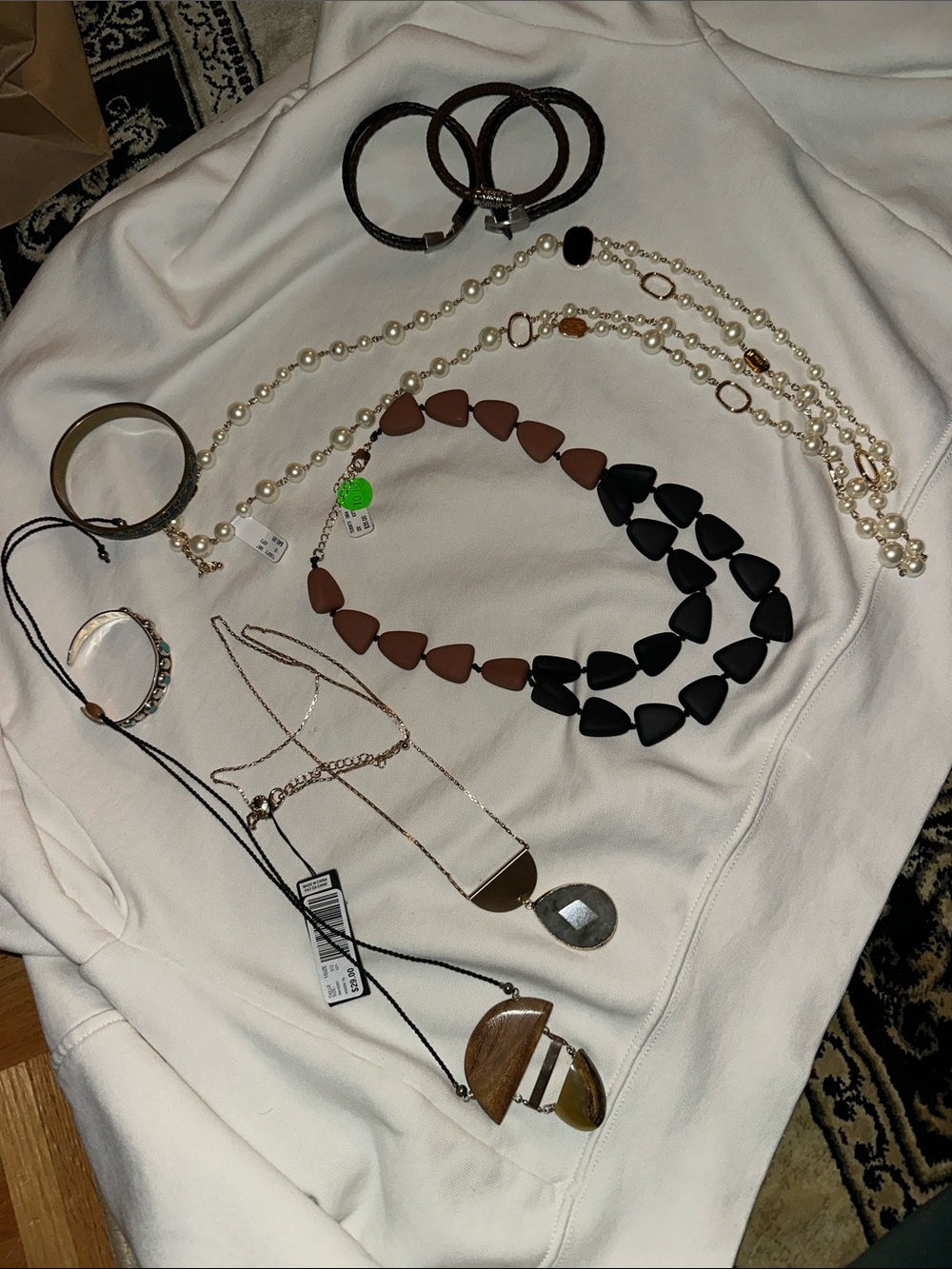 Bundle lot RW&CO. Mixed Black & Brown Bead Necklace Set